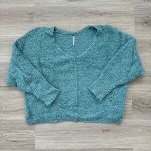 Free People Sage Green Oversized Sweater